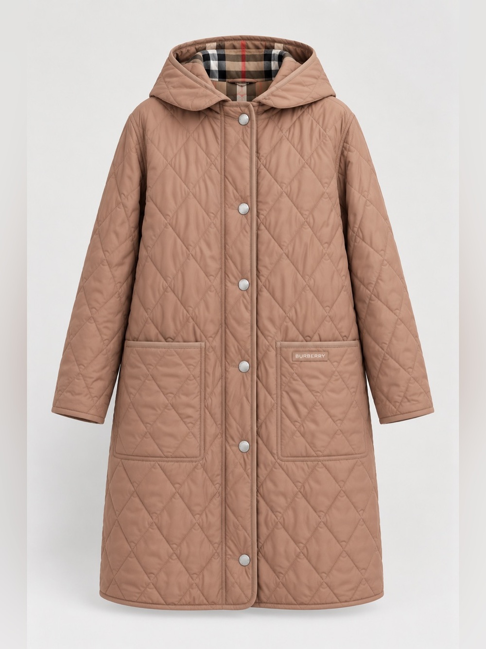 Sale ends 10/17 Burberry Tan Quilted Hooded Jacket L
